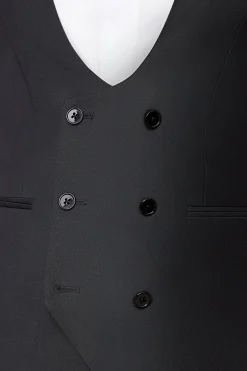 Kingdon Skinny Fit Black Dinner Waistcoat