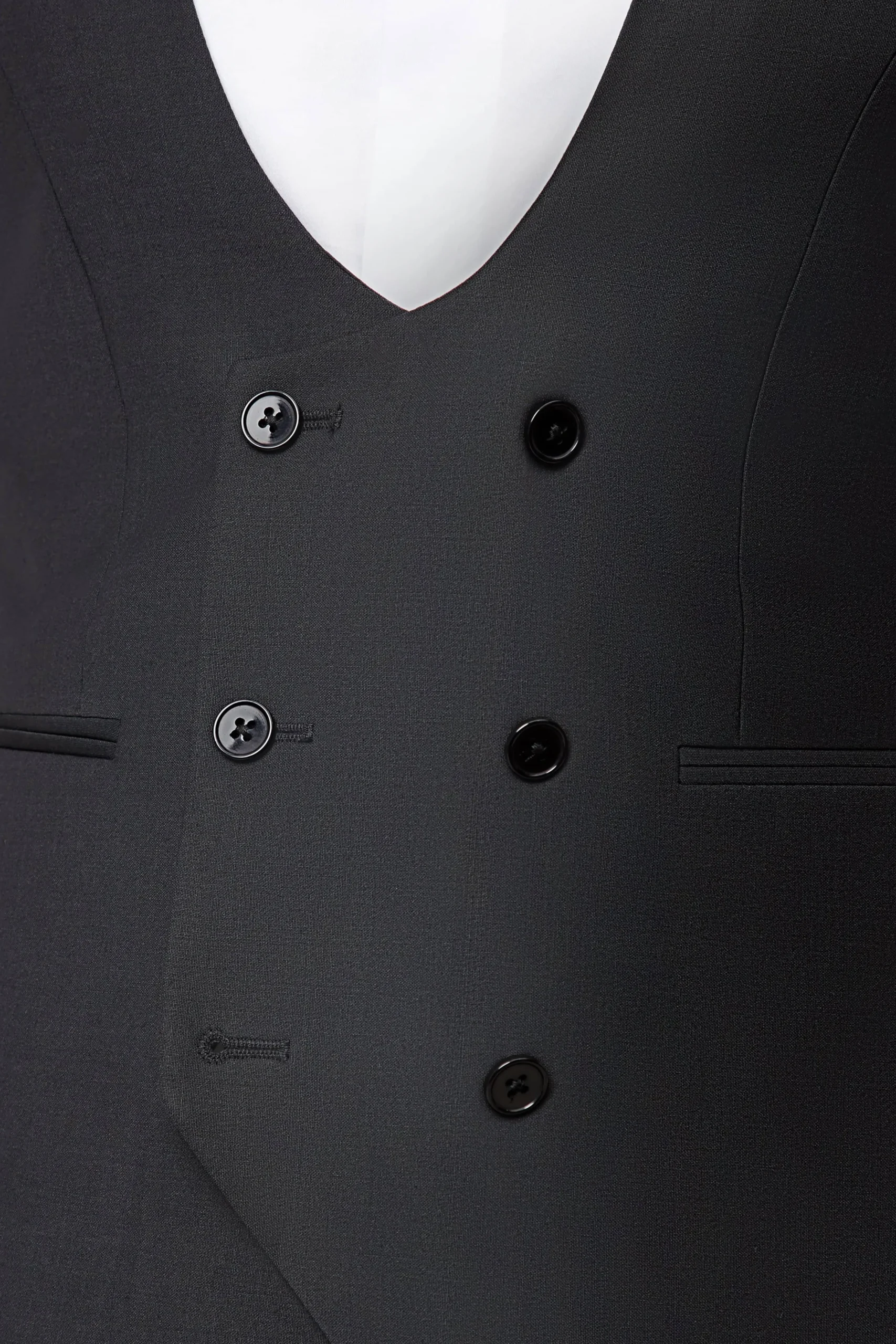 Kingdon Skinny Fit Black Dinner Waistcoat