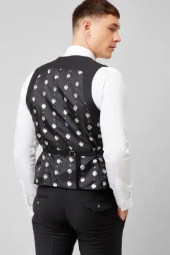 Kingdon Skinny Fit Black Dinner Waistcoat