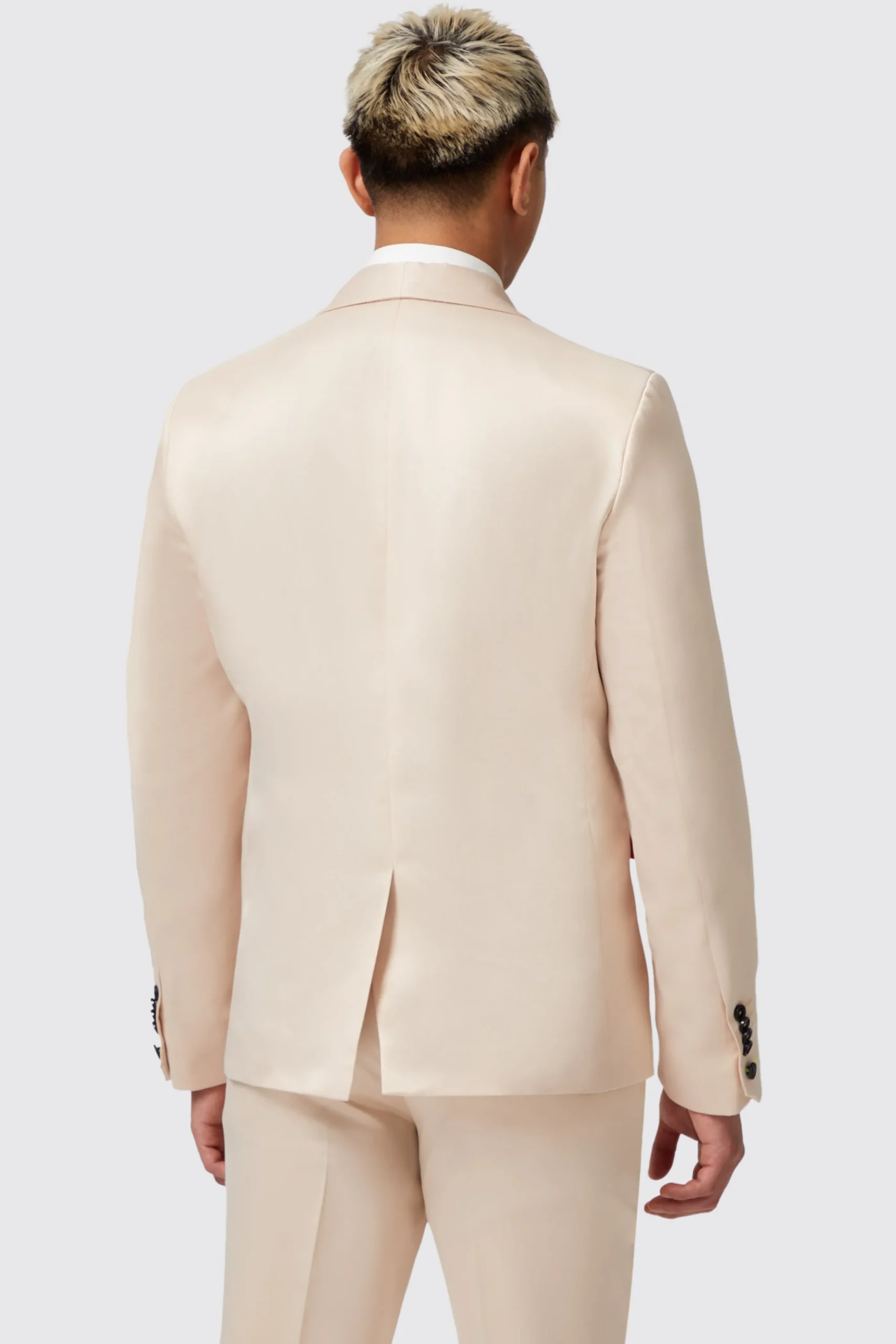 Lewis Skinny Fit Double Breasted Beige Sateen Suit