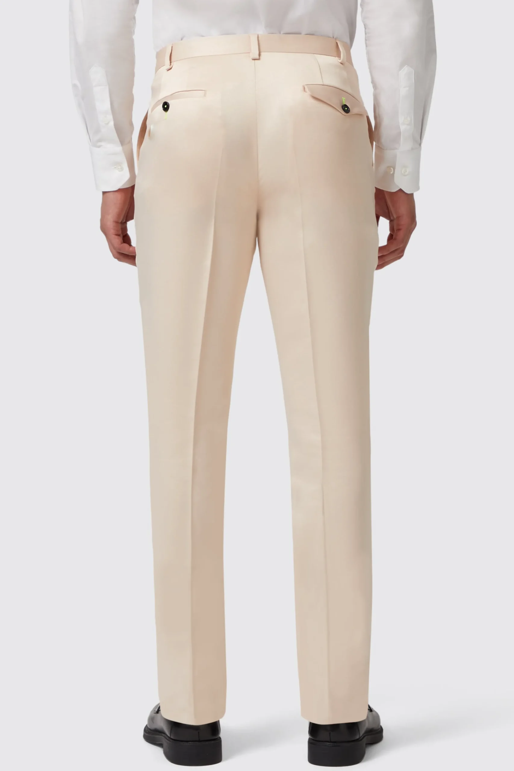 Lewis Skinny Fit Double Breasted Beige Sateen Suit