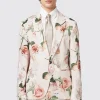 Lincoln Skinny Fit Pink Floral Cotton Jacket