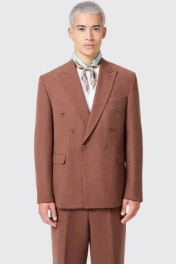 Lisandro Double Breasted Brown Cotton Jacket