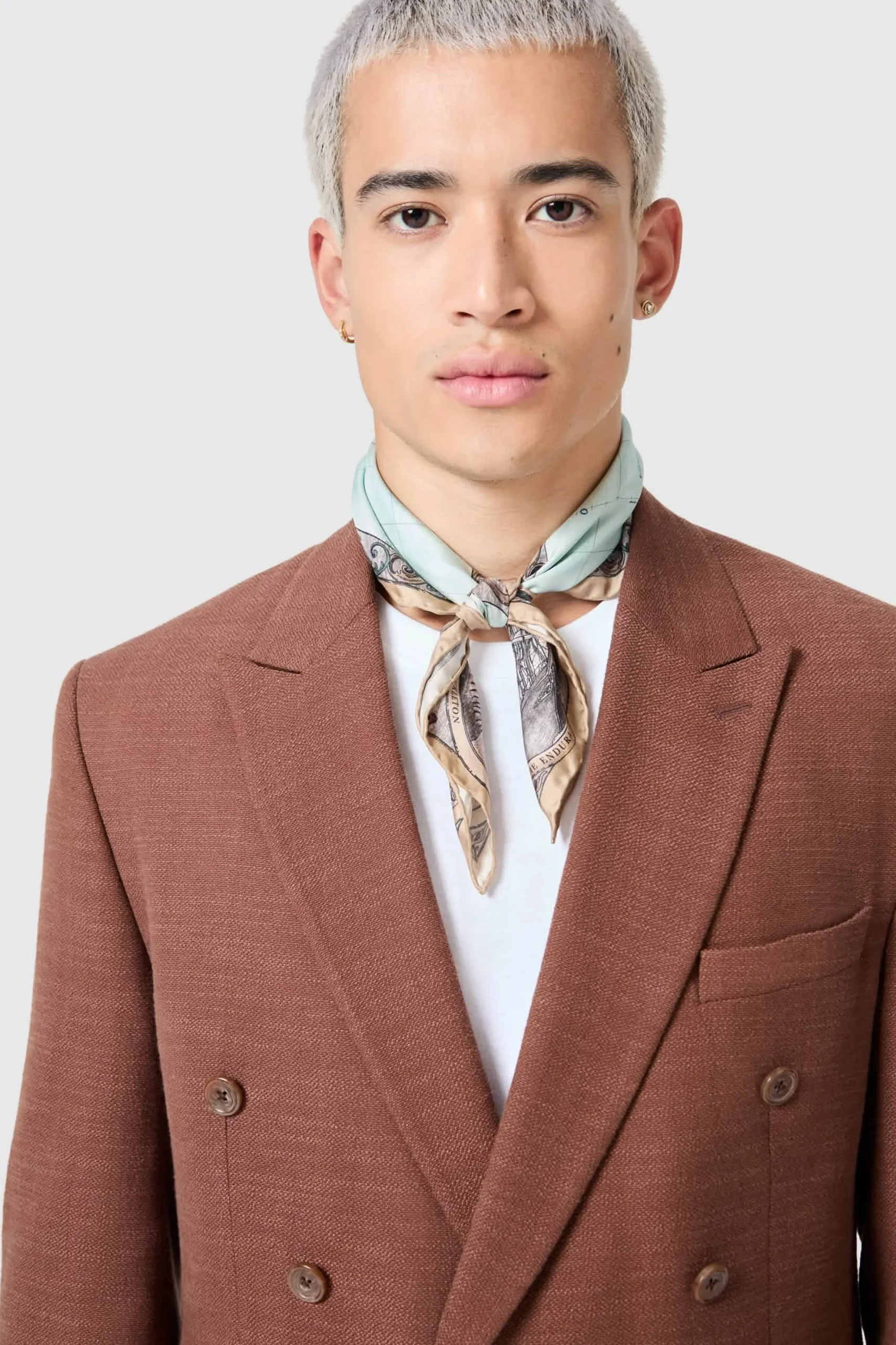 Lisandro Double Breasted Brown Cotton Jacket