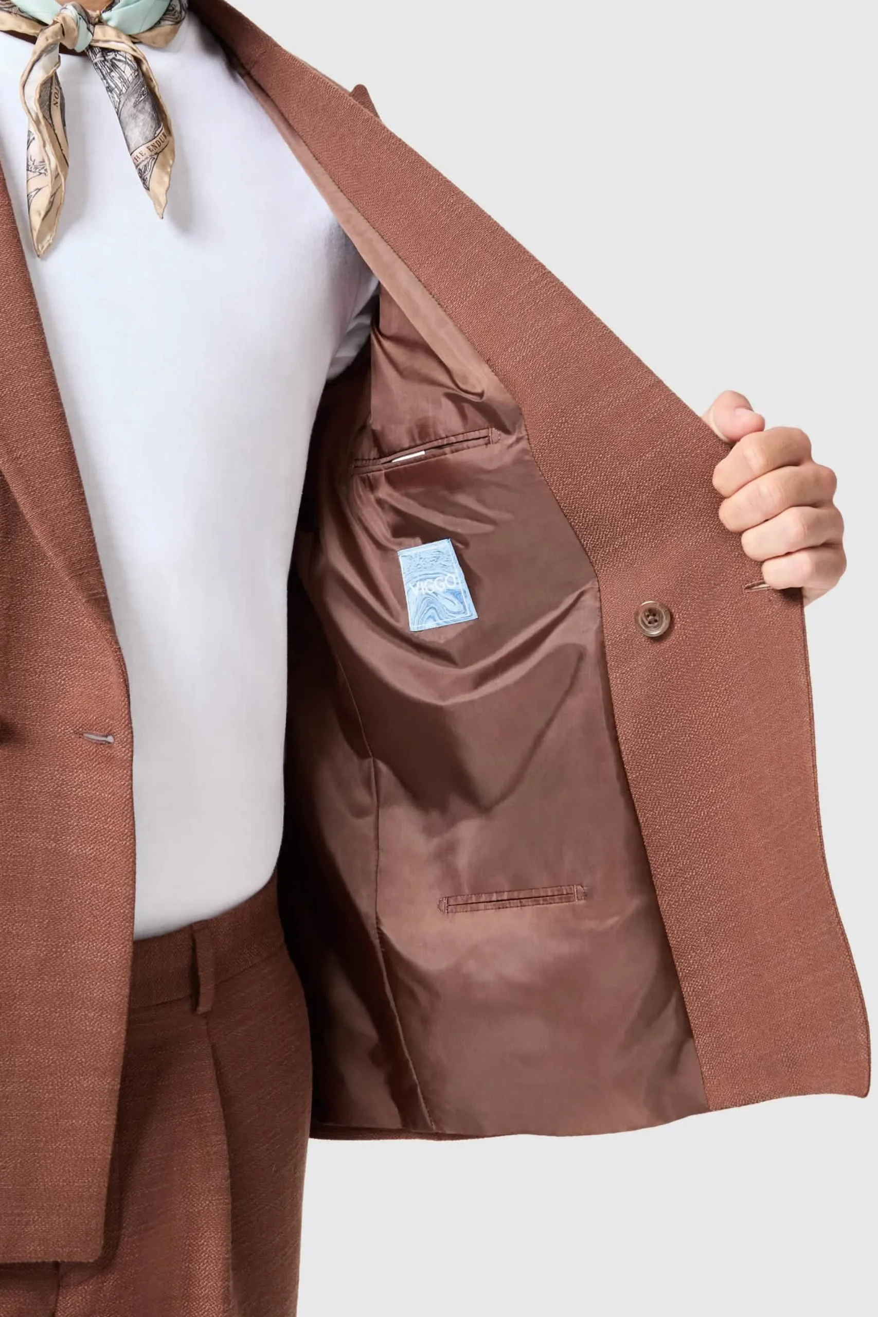Lisandro Double Breasted Brown Cotton Jacket