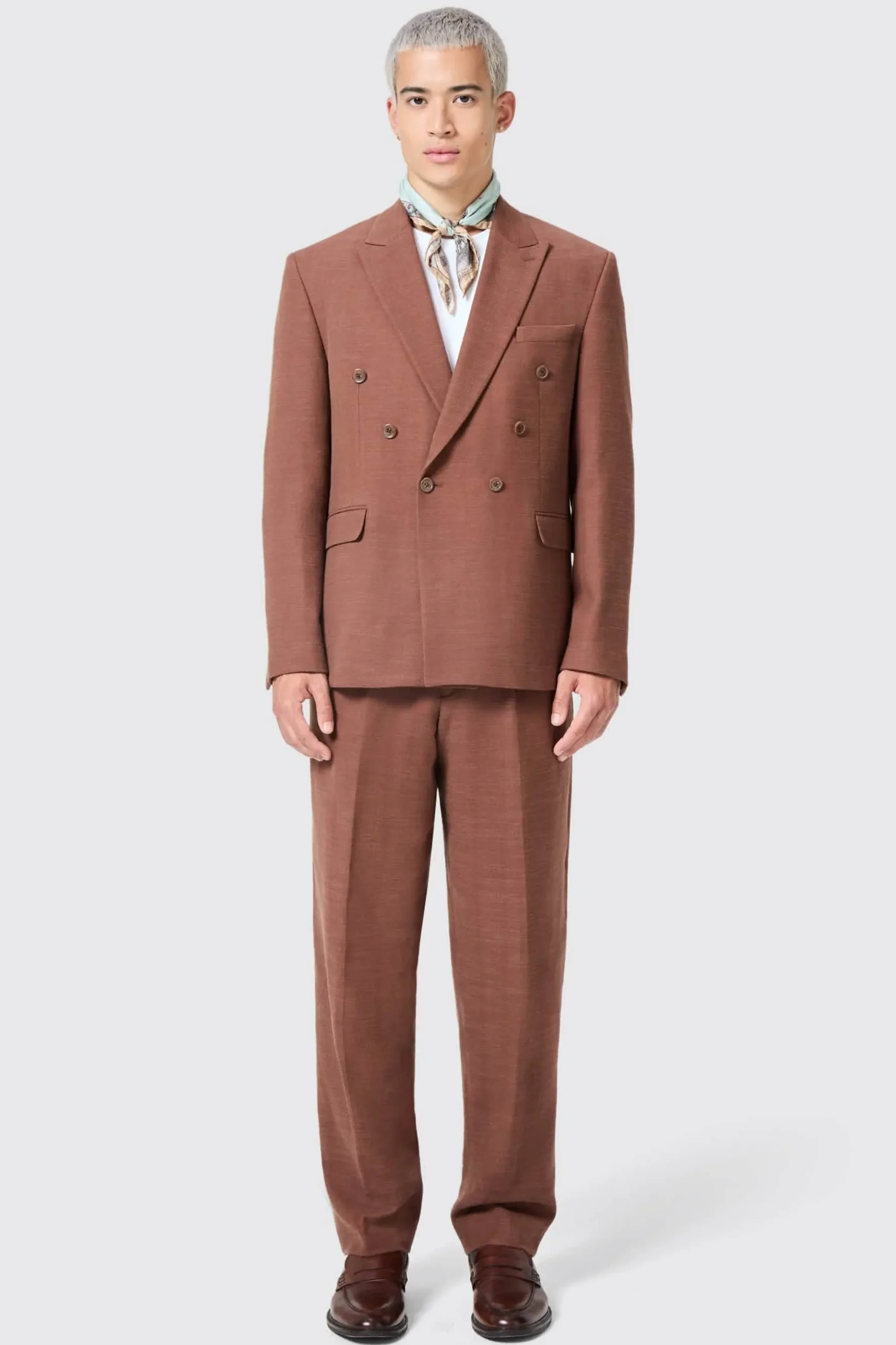 Lisandro Double Breasted Brown Cotton Jacket