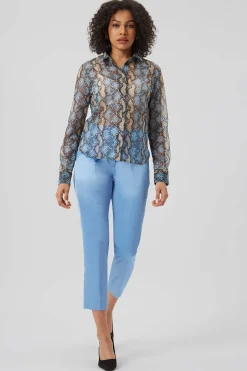 Lopez Skinny Fit Grey Snake Print Shirt