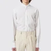 Lyndhurst Slim Fit Grandad Collar White Cotton Shirt