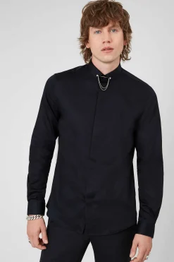 Lynton Skinny Fit Black Shirt