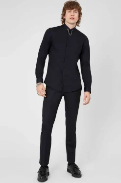 Lynton Skinny Fit Black Shirt