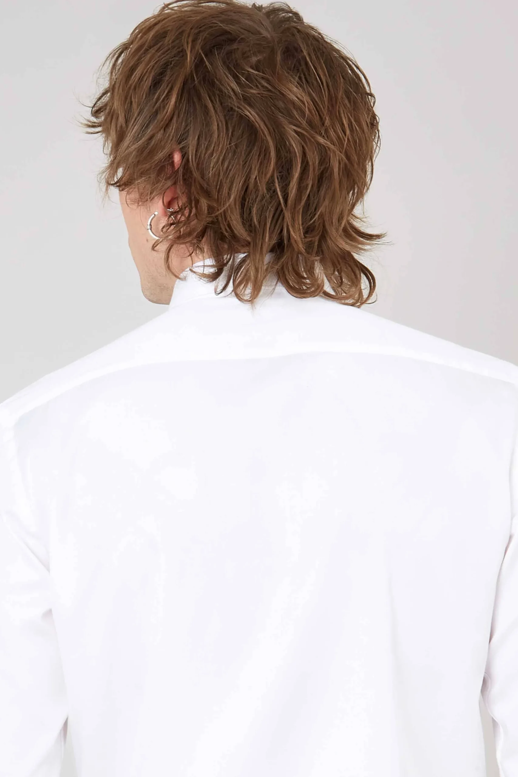 Lynton Skinny Fit White Collar Bar Cotton Shirt