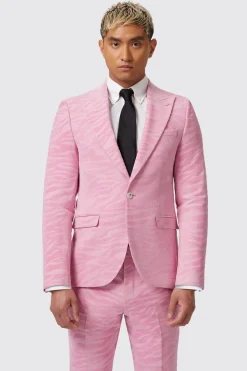 Magnussen Slim Fit Pink Flocked Jacket