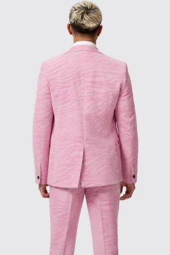 Magnussen Slim Fit Pink Flocked Jacket