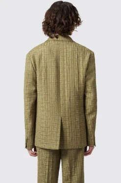 Malacia Oversized Green Jacquard Suit