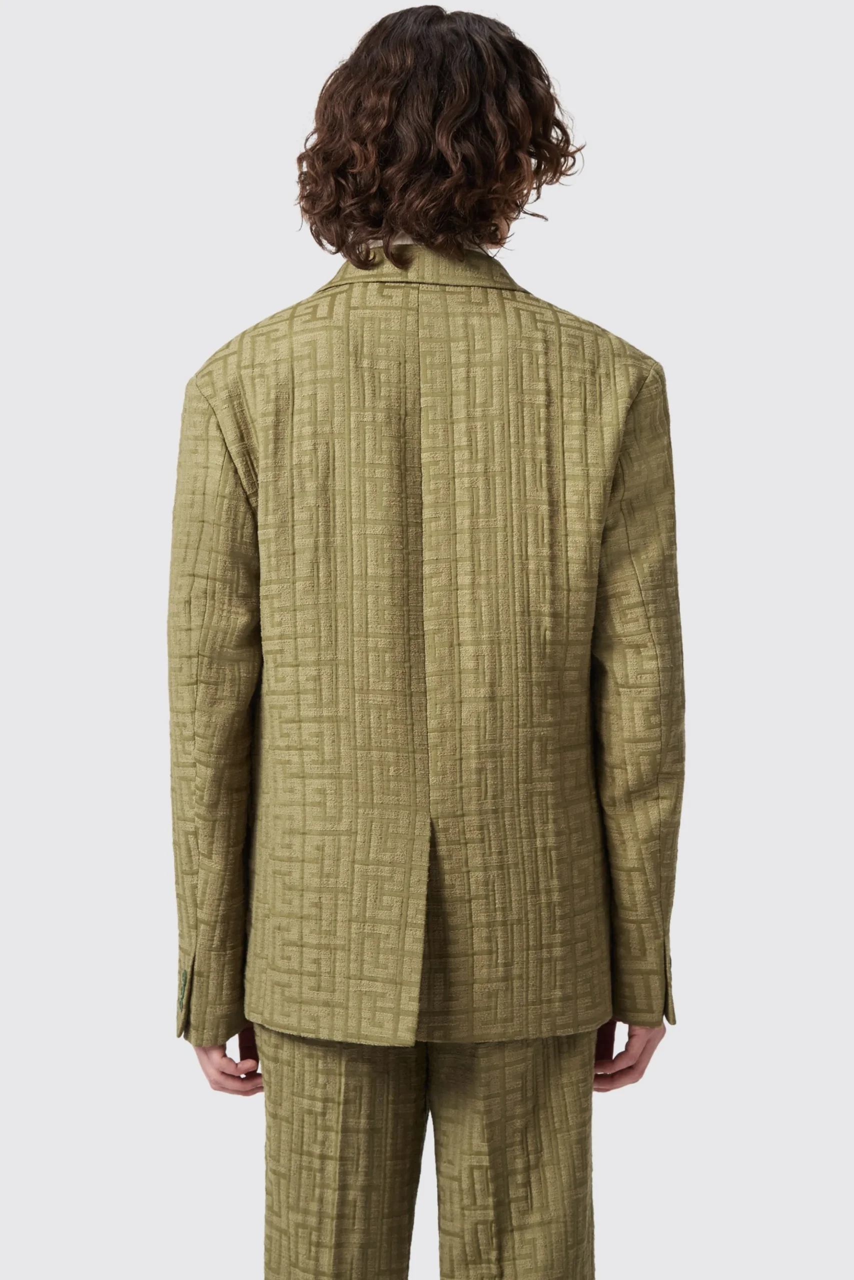 Malacia Oversized Green Jacquard Suit
