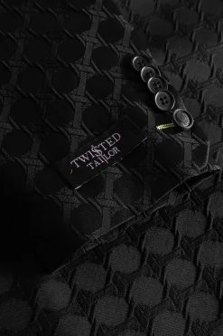 Papatya Slim Fit Black Jacquard Suit
