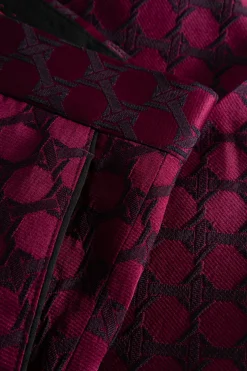 Papatya Slim Fit Burgundy Jacquard Suit