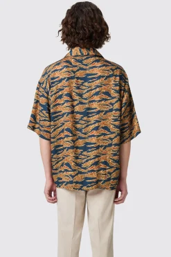 Pasvoir Oversized Navy Camo Shirt