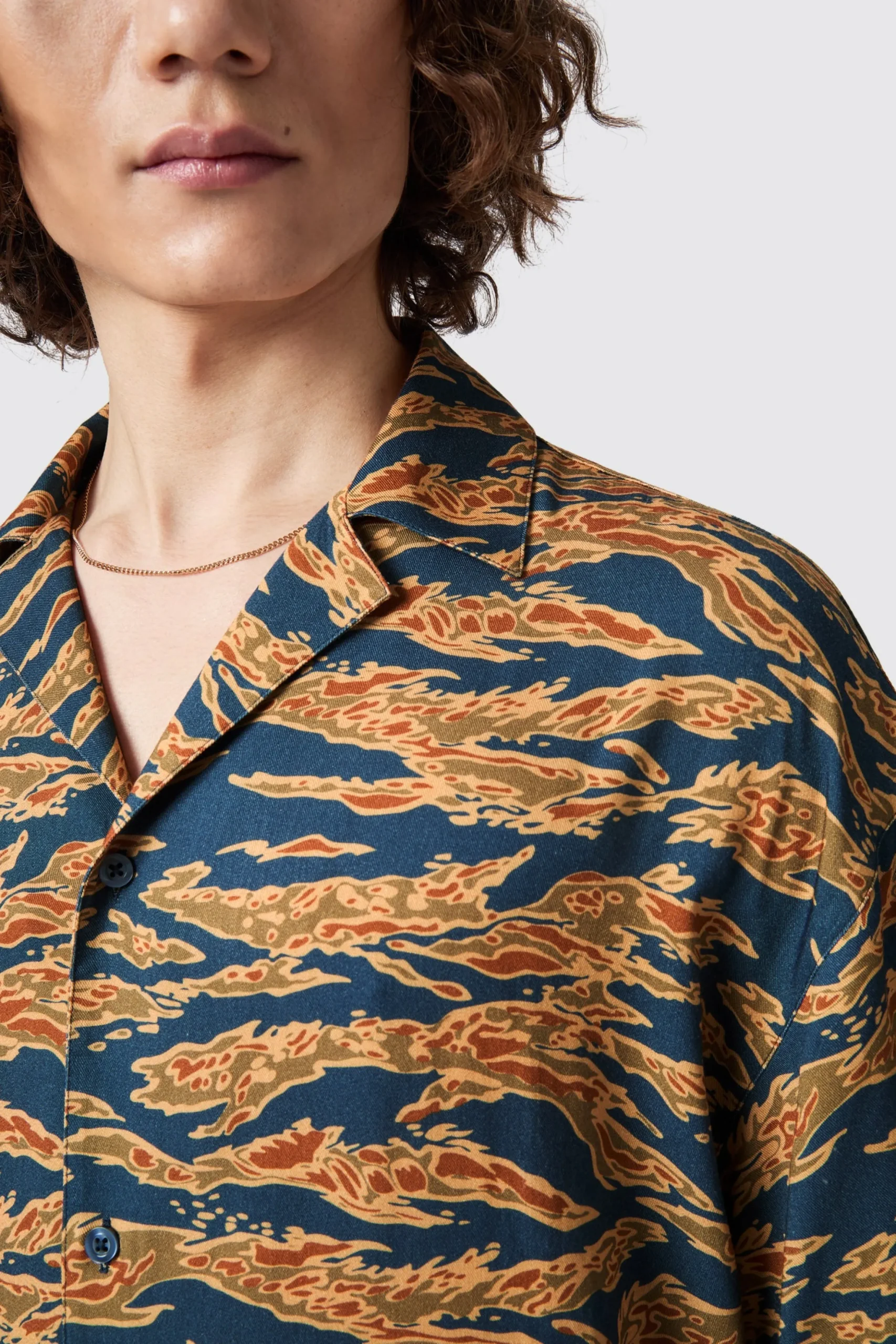 Pasvoir Oversized Navy Camo Shirt