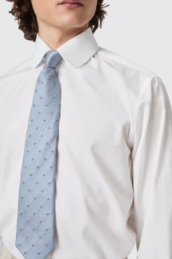 Penny Slim Fit Club Collar White Cotton Shirt