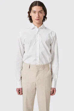 Penny Slim Fit Club Collar White Cotton Shirt