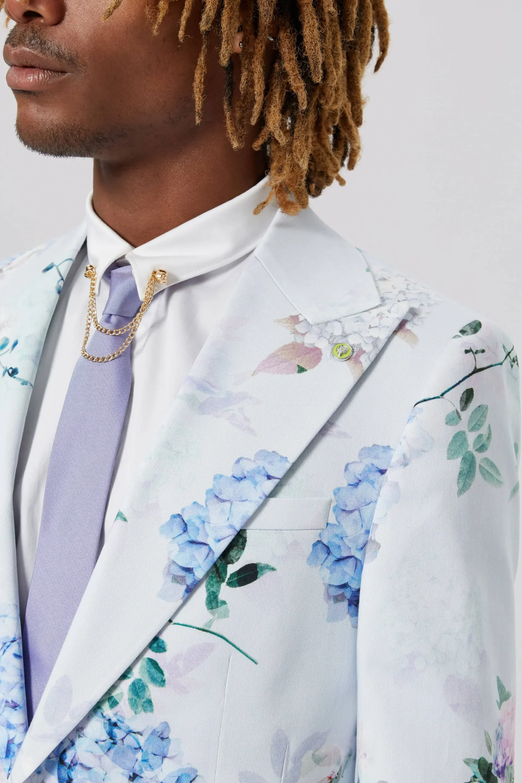 Pickhurst Skinny Fit Blue Floral Cotton Jacket