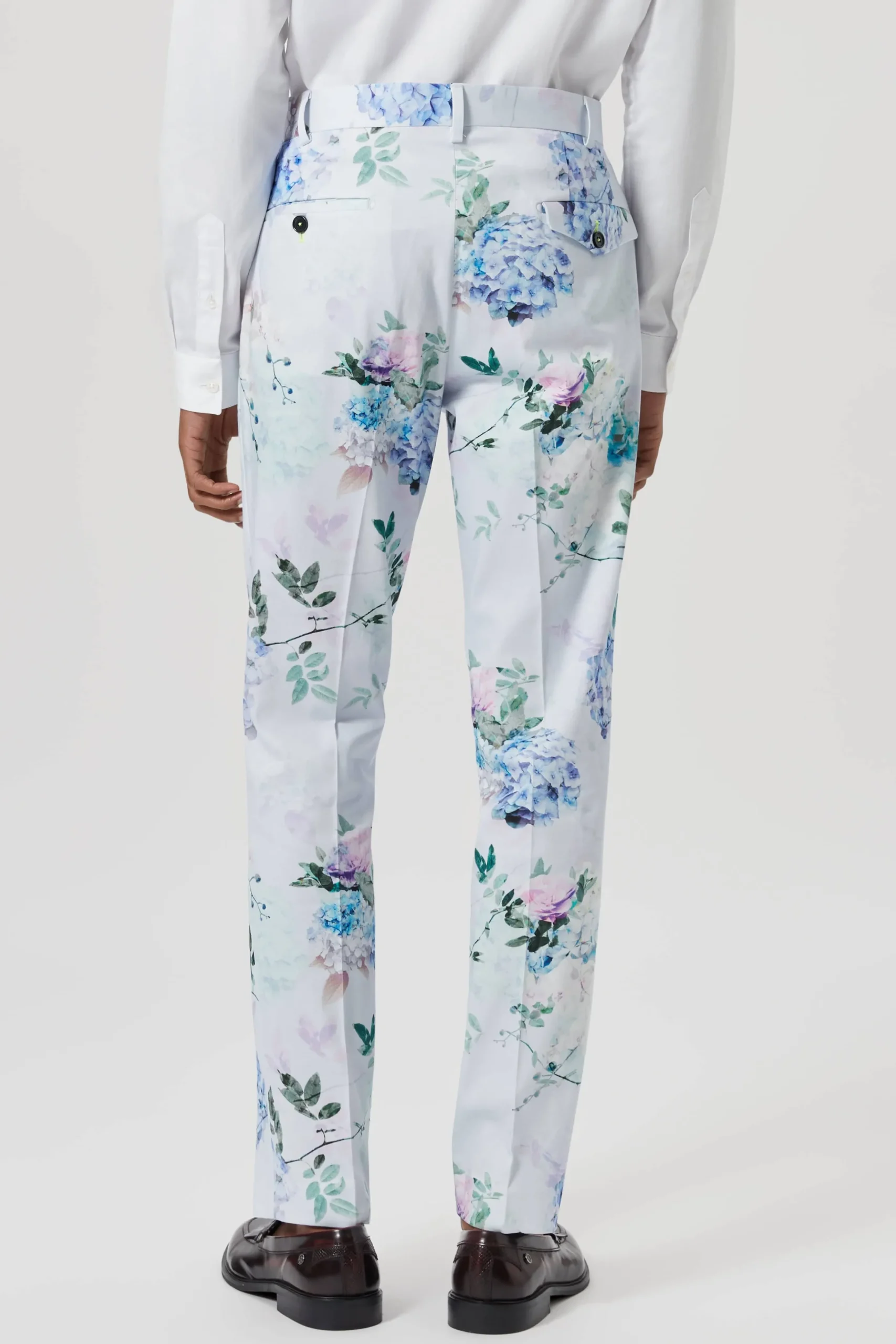 Pickhurst Skinny Fit Blue Floral Cotton Suit