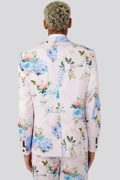 Pickhurst Slim Fit Pink Floral Cotton Jacket