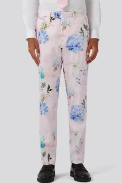 Pickhurst Slim Fit Pink Floral Cotton Suit
