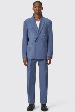 Pirlo Oversized Double Breasted Blue Corduroy Suit