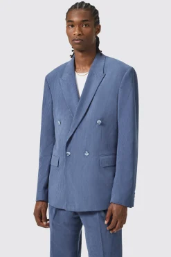 Pirlo Oversized Double Breasted Blue Corduroy Suit