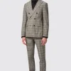 Plunkett Slim Fit Grey Check Double Breasted Suit