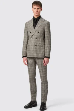Plunkett Slim Fit Grey Check Double Breasted Suit