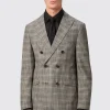 Plunkett Slim Fit Grey Check Double Breasted Jacket
