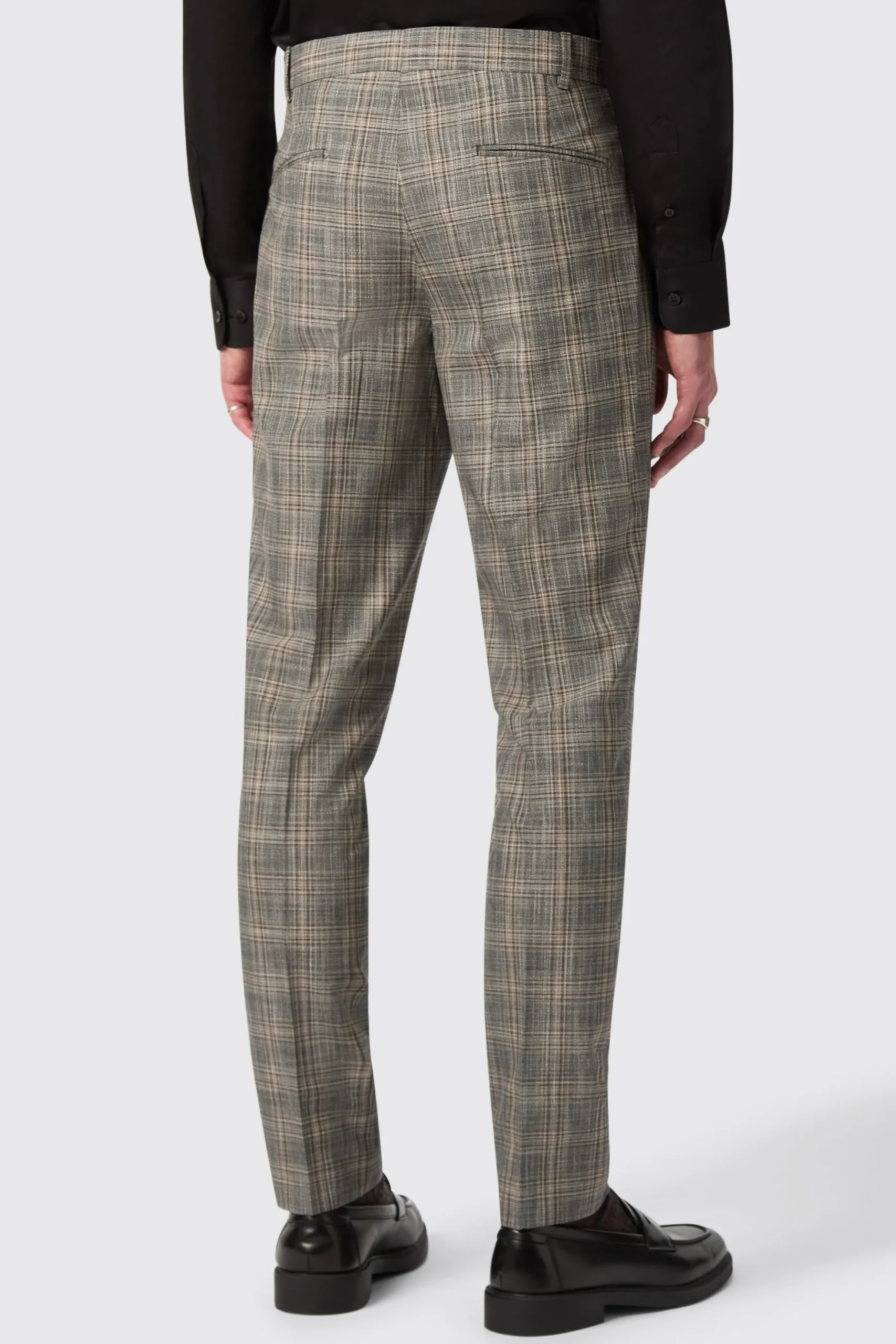 Plunkett Slim Fit Grey Check Trousers