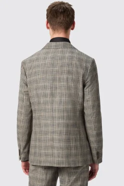 Plunkett Slim Fit Grey Check Double Breasted Suit
