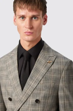 Plunkett Slim Fit Grey Check Double Breasted Suit