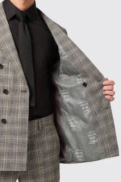 Plunkett Slim Fit Grey Check Double Breasted Suit
