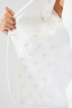 Sian Skinny Fit White Cotton Jacket