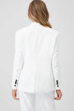 Sian Skinny Fit White Cotton Suit