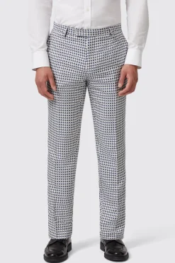 Siorek Slim Fit Navy Jacquard Trousers