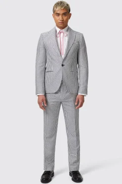 Siorek Slim Fit Navy Jacquard Suit