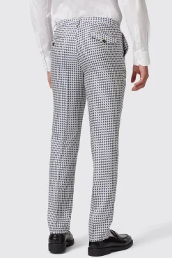 Siorek Slim Fit Navy Jacquard Trousers