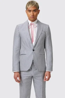 Siorek Slim Fit Navy Jacquard Suit