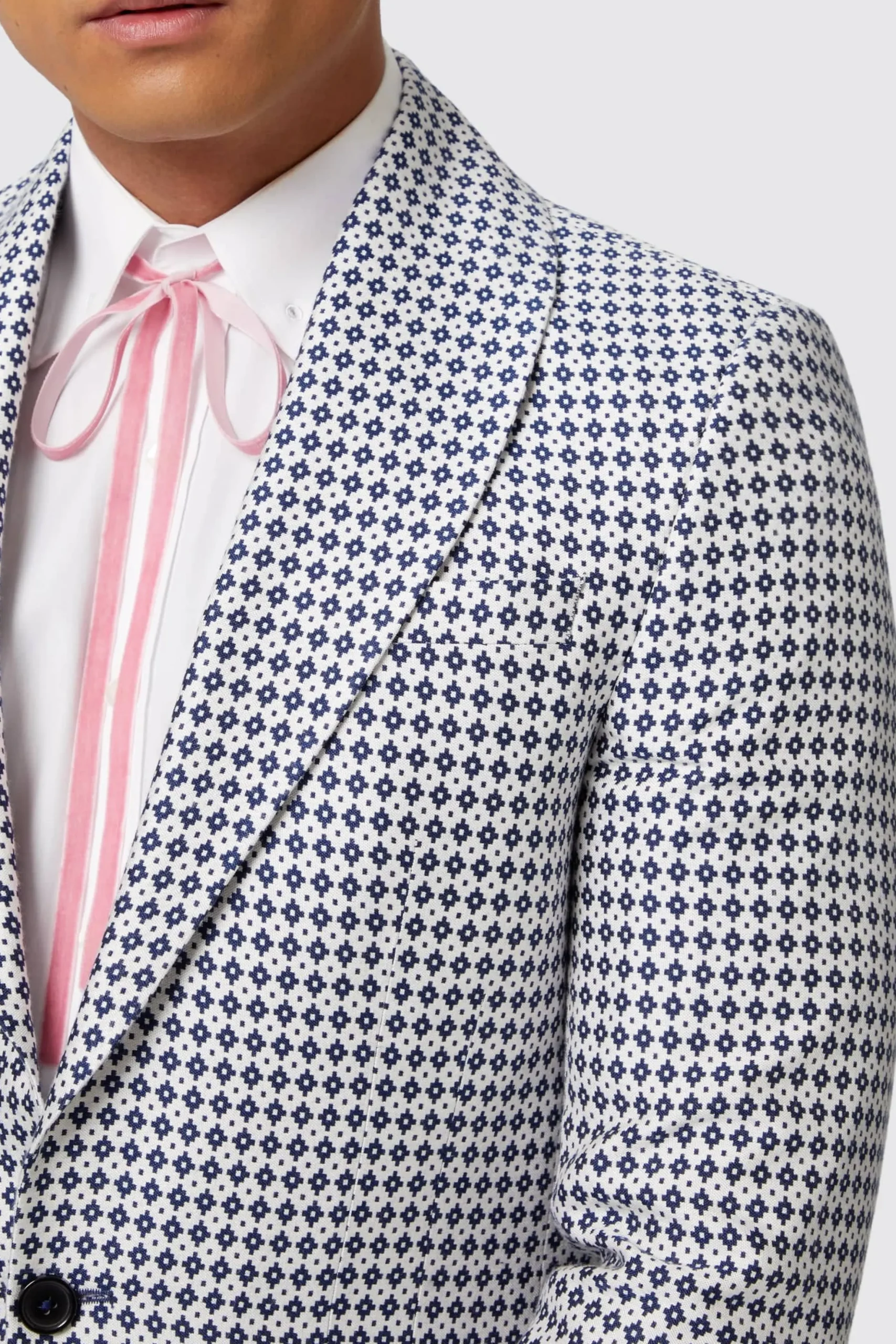 Siorek Slim Fit Navy Jacquard Suit