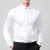 Slinky Slim Fit White Sateen Shirt