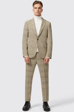 Strauss Slim Fit Neutral Check Suit
