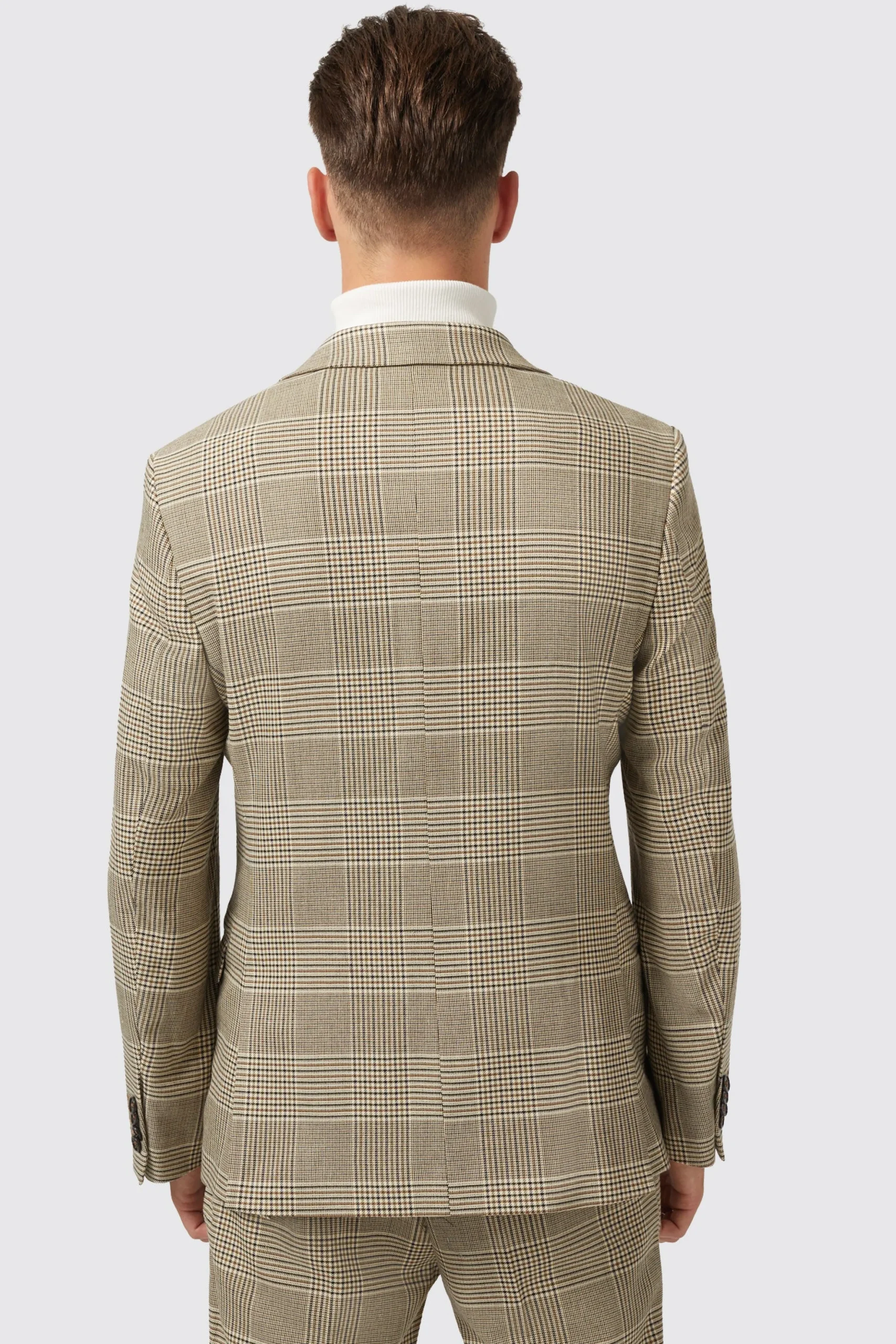 Strauss Slim Fit Neutral Check Jacket