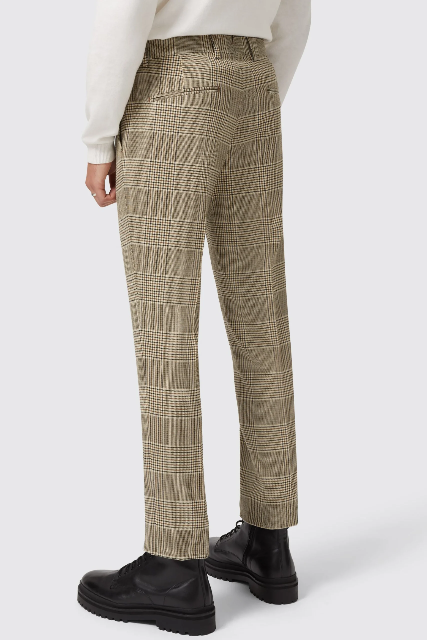 Strauss Slim Fit Neutral Check Suit