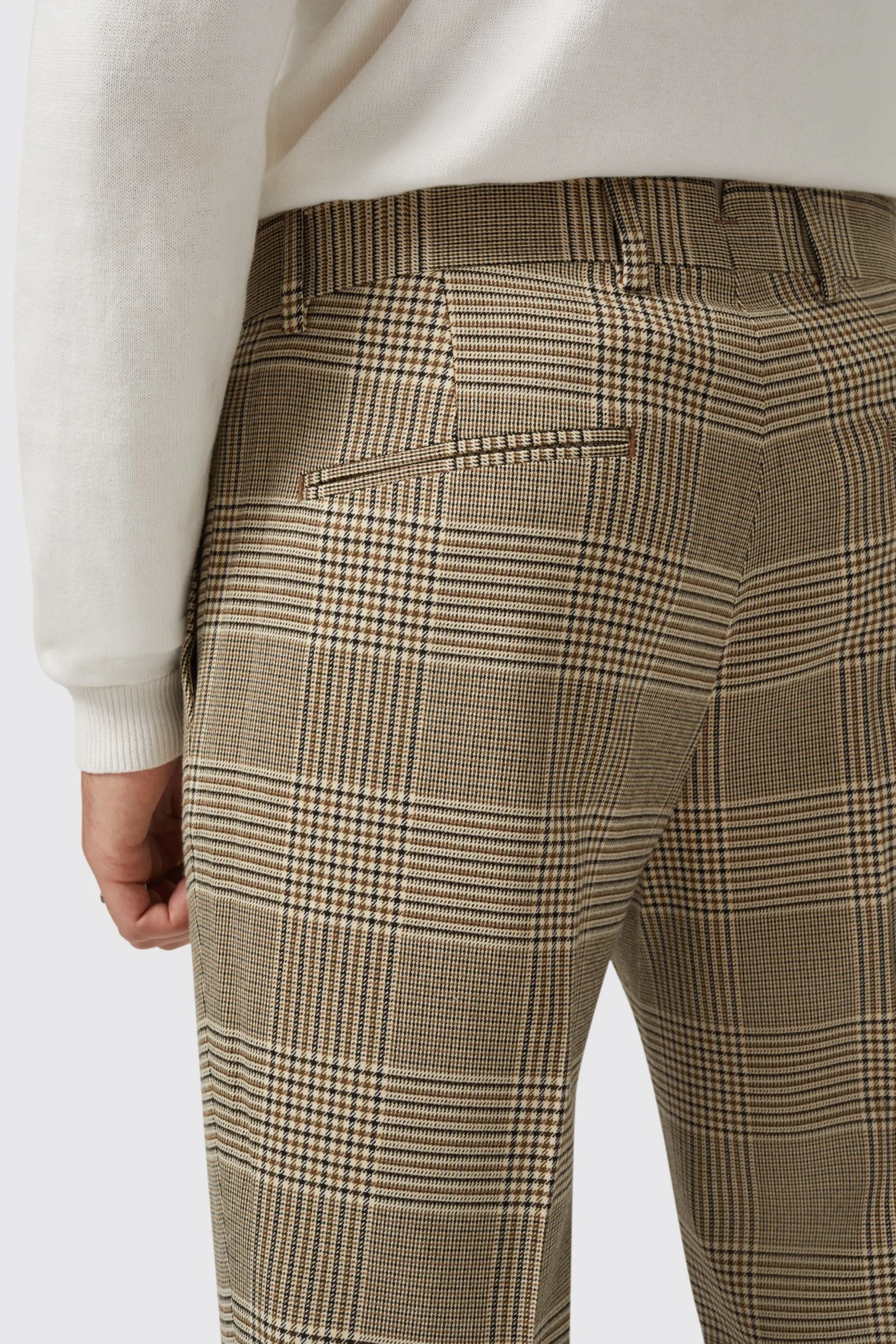 Strauss Slim Fit Neutral Check Suit